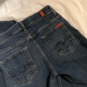 7 For All Man Kind Dark Wash “mid rise bootcut” jeans! Size 25!